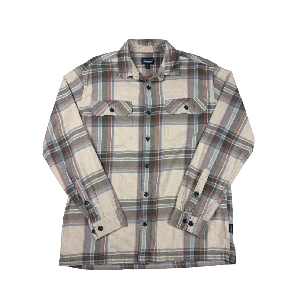 Patagonia Mens Medium Organic Cotton Flannel Plaid Button Shirt Outdoor Casual